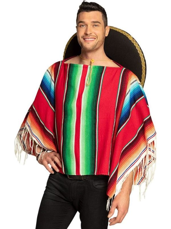 Korte mexicaanse poncho kleurrijk