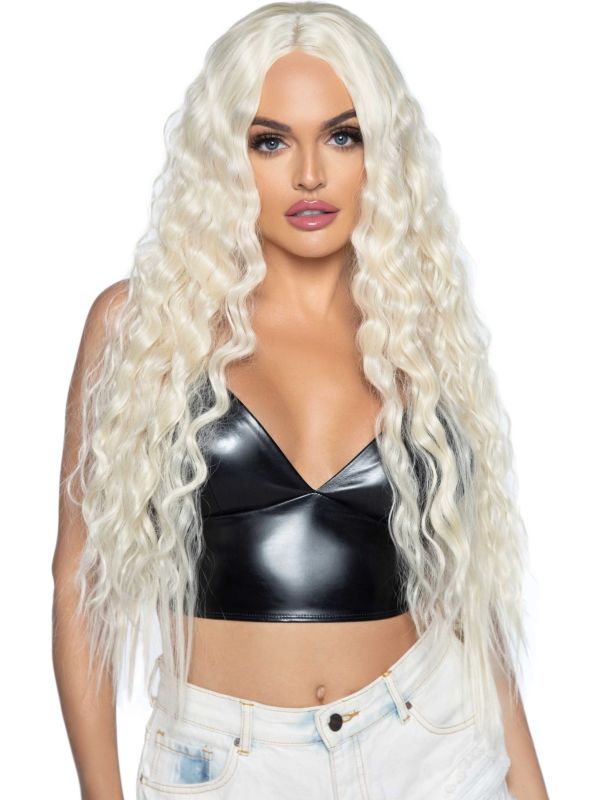 Krullende pruik licht blond main product photo