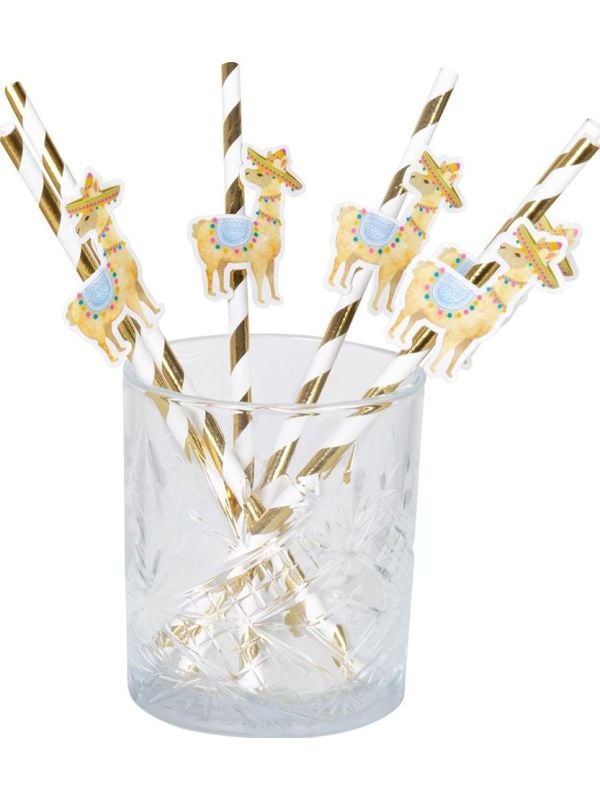Lama thema rietjes 6x main product photo