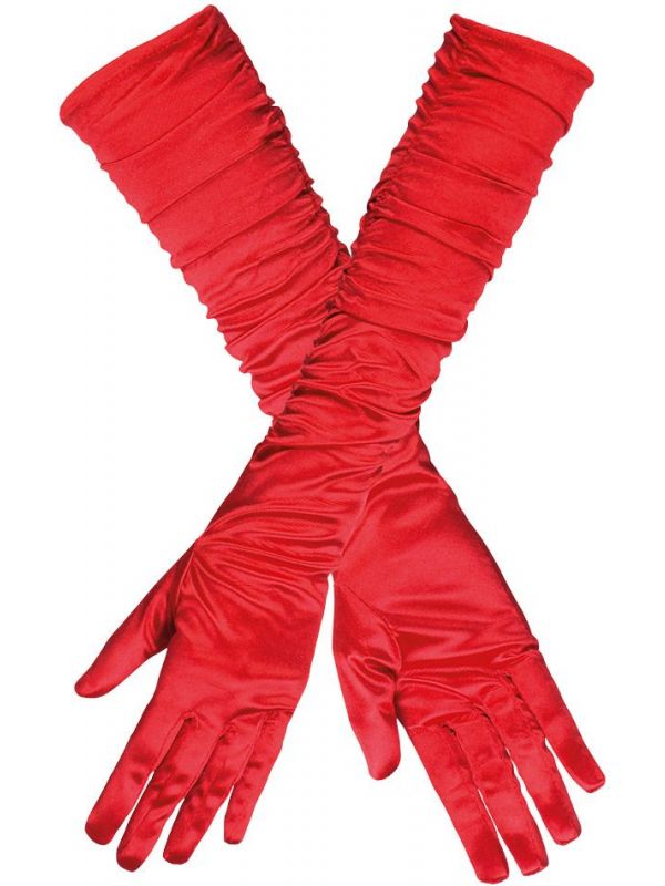 Lange handschoenen hollywood rood