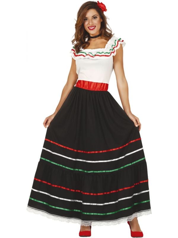 Lange jurk mexicaans dames