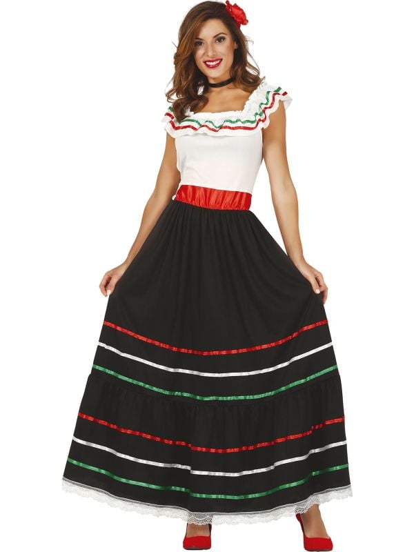 Lange jurk mexicaans dames