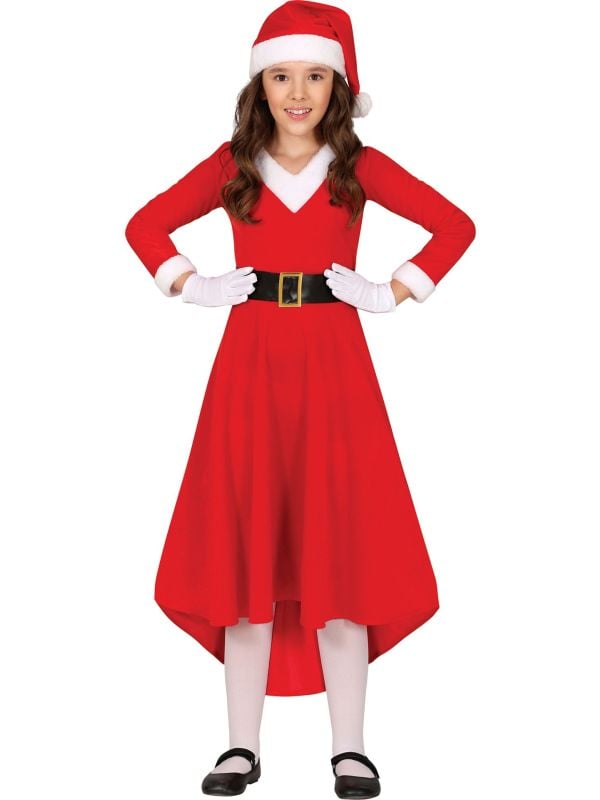 Lange kerstmeisjes jurk kinderen