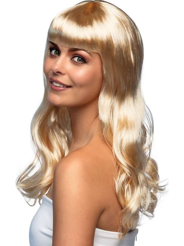 Lange pruik blond chique