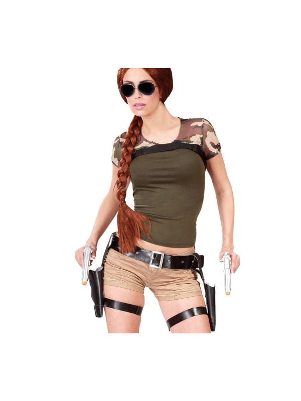 Lara Croft dubbel holster met pistolen