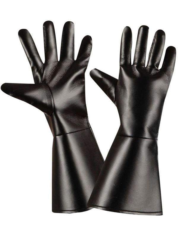 Lederlook handschoenen zwart