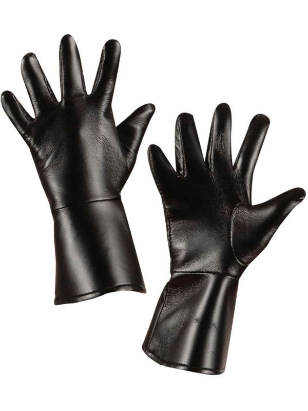 Lederlook handschoenen zwart kind