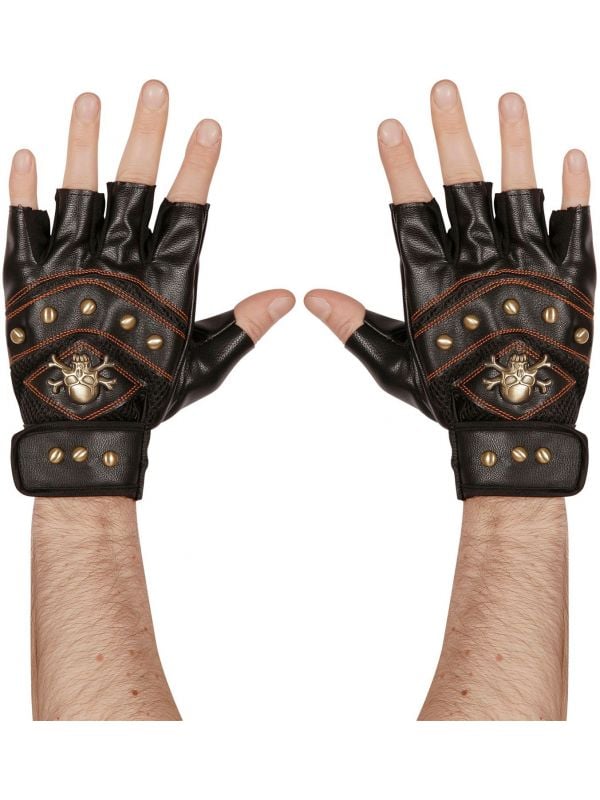 Lederlook piraten handschoenen