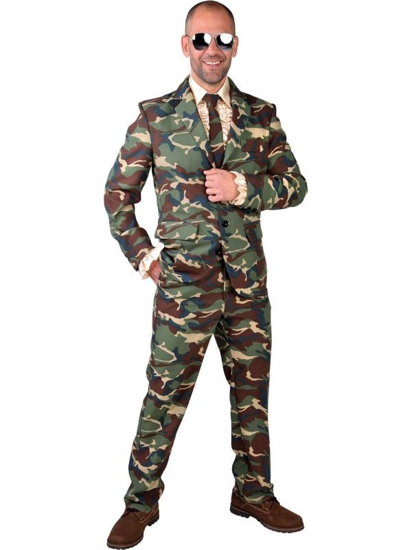 Leger camouflage outfit mannen Feestkleding