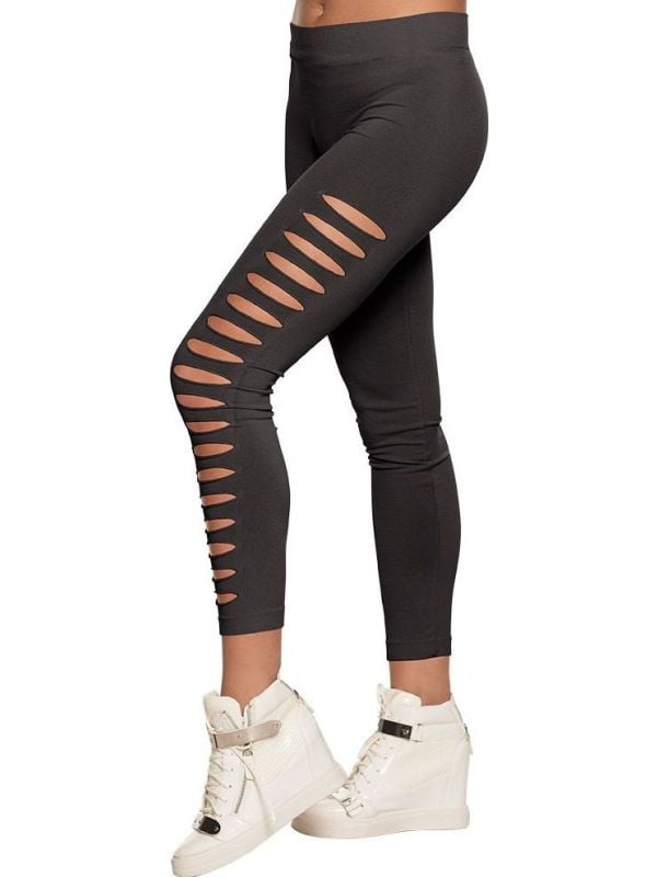 Legging met gaten zwart