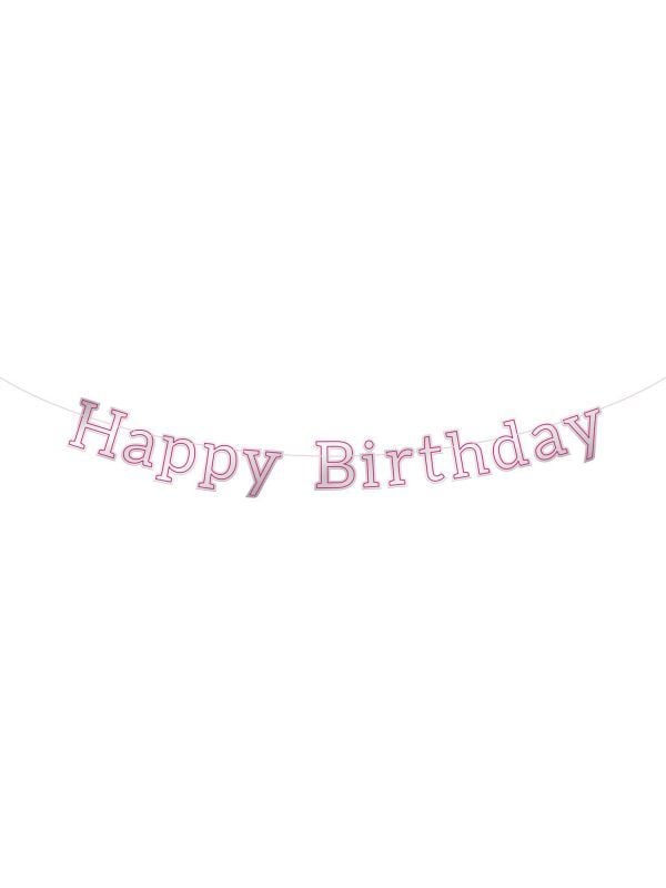 Letterslinger happy birthday glossy pink