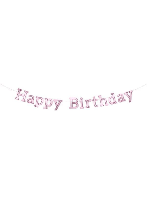 Letterslinger happy birthday glossy pink