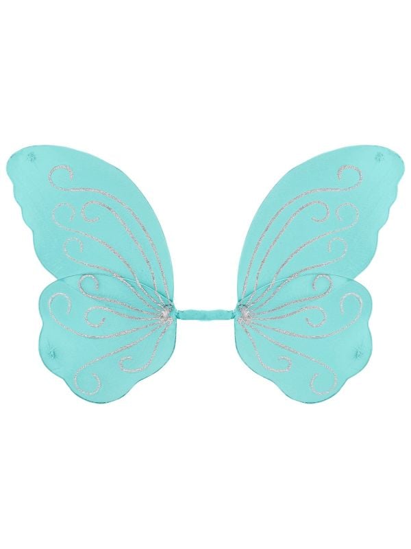 Lichtblauwe vlinder vleugels glitter