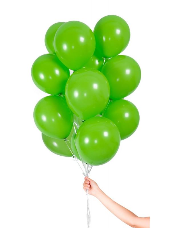 Lichtgroene ballonnen met lint 30 stuks 23cm