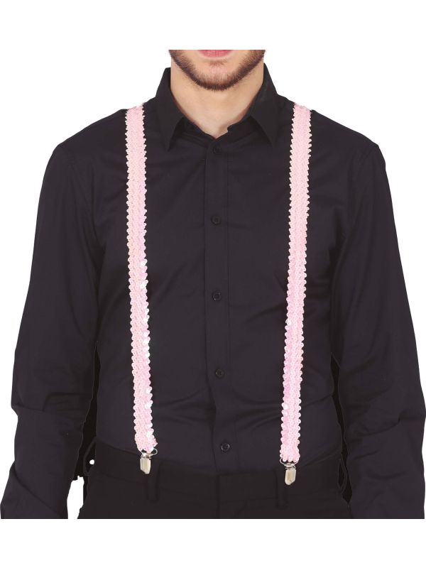 Luxe bretels pailletten roze main product photo