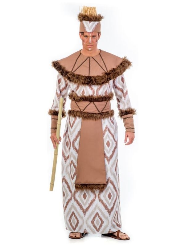 Luxe bruine Afrikaanse sjamaan kostuum main product photo