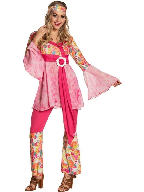 Luxe hippie outfit dames roze