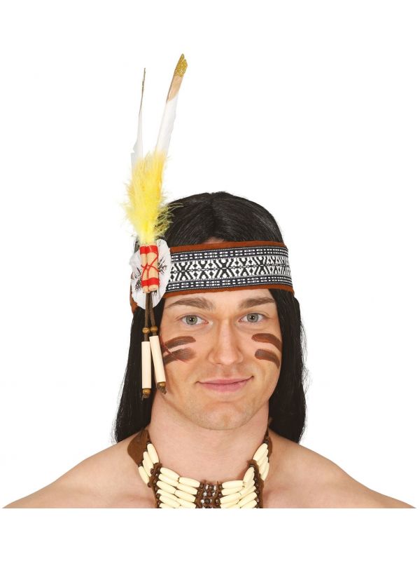 Luxe indianen hoofdband met veer