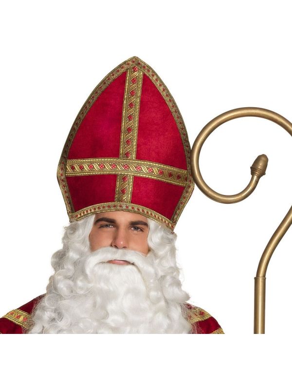 Luxe sinterklaas mijter rood