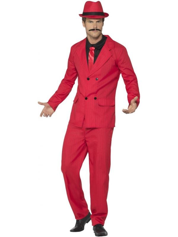 Maffia gangster outfit heren rood