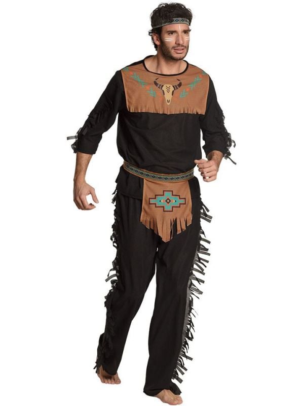 Mannelijke indiaan outfit zwart