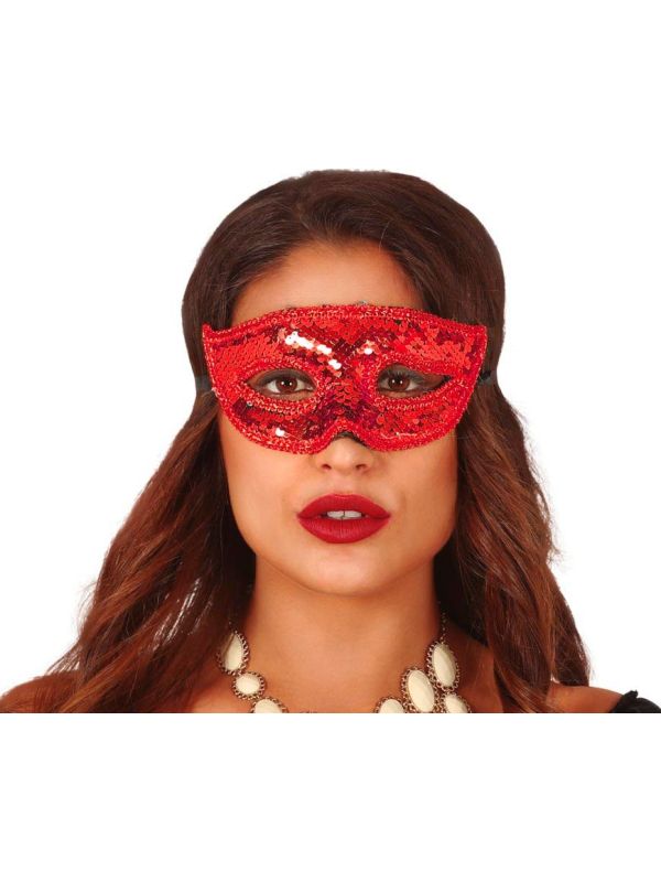 Masquerade oogmasker rood