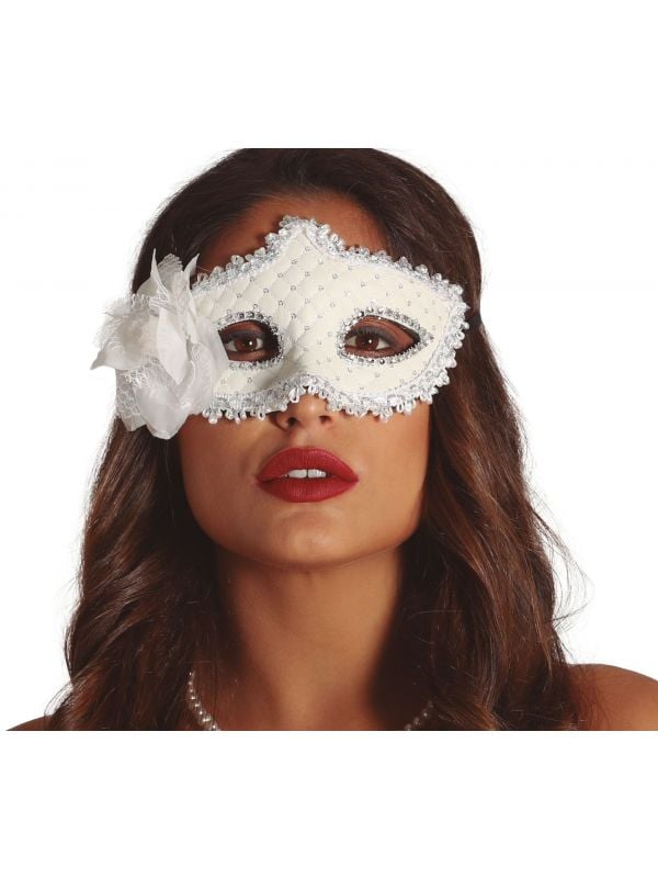Masquerade oogmasker wit