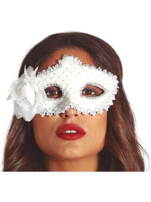 Masquerade oogmasker wit