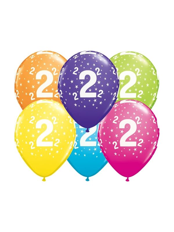 Meerkleurige 2 jaar ballonnen 25 stuks main product photo