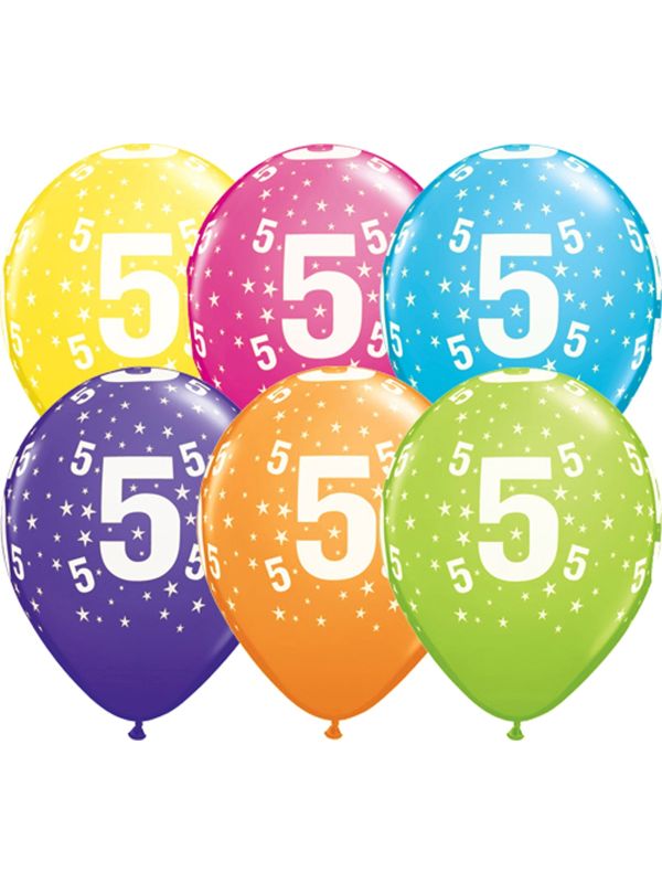 Meerkleurige 5 jaar ballonnen 25 stuks main product photo