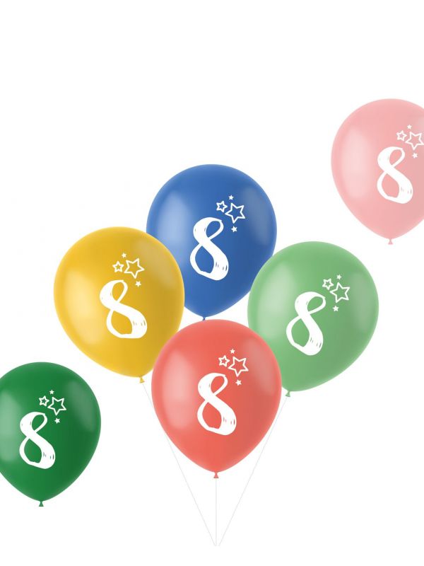 Meerkleurige ballonnen 8 jaar