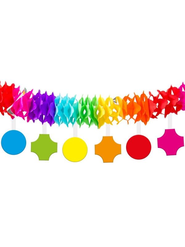 Meerkleurige papierslinger met onder hangers