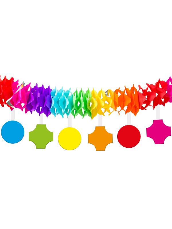 Meerkleurige papierslinger met onder hangers main product photo
