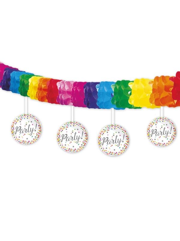 Meerkleurige papierslinger met party onderhanger main product photo