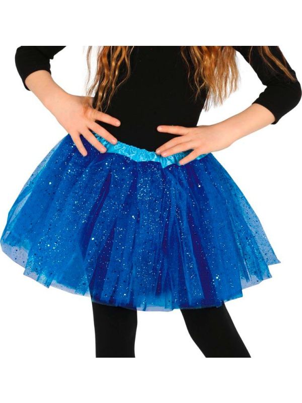 Meisjes tutu glitters blauw