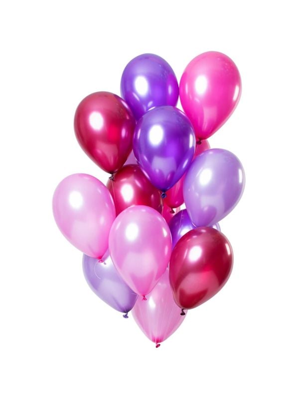 Merry berry pink metallic ballonnen 15 stuks