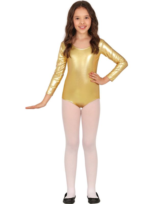 Metallic Gouden Lange Mouwen Turnpakje kind main product photo