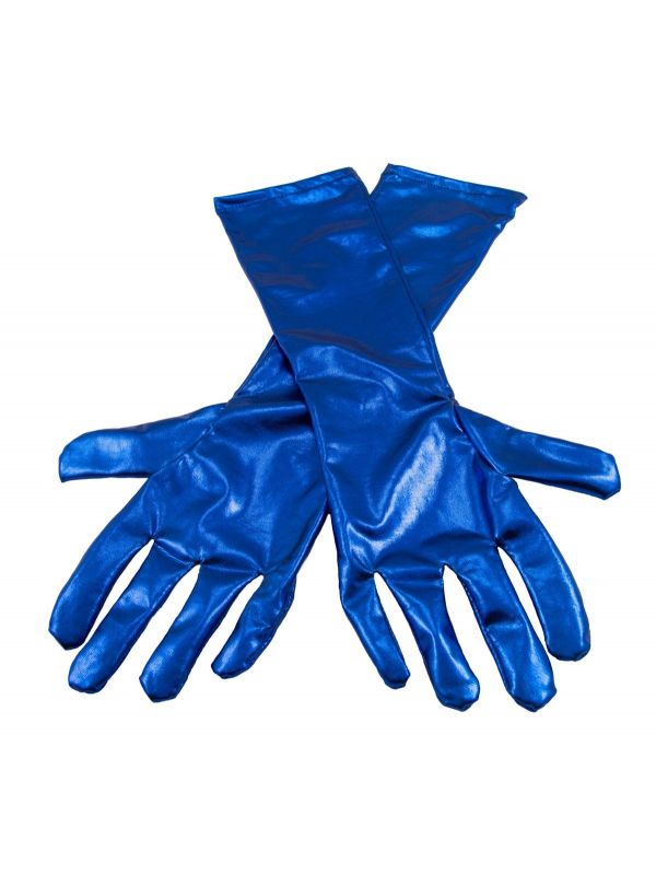 Metallic handschoenen blauw