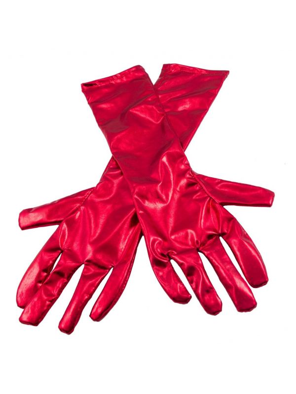 Metallic handschoenen rood