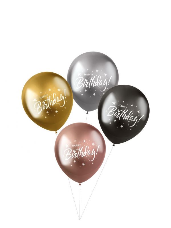 Metallic shimmer ballonnen Birthday