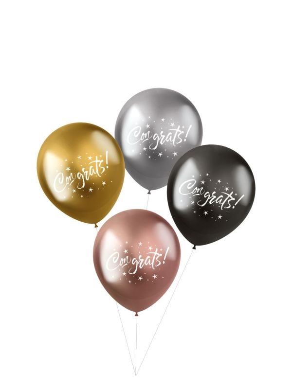 Metallic shimmer ballonnen congrats