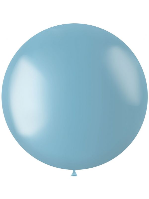 Metallic XL ballon lichtblauw