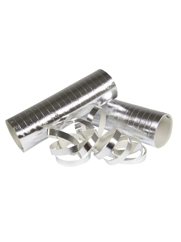 Metallic zilver serpentine rollen 3 stuks