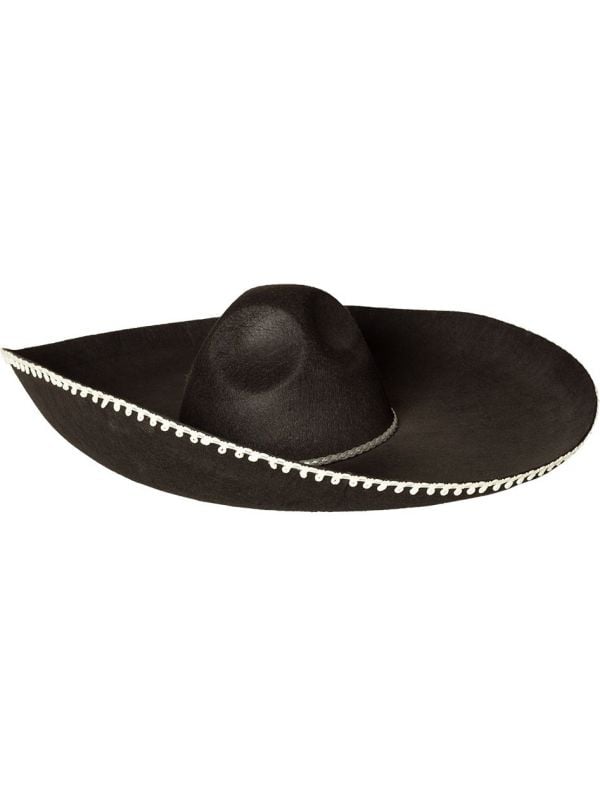 Mexicaanse sombrero basic zwart