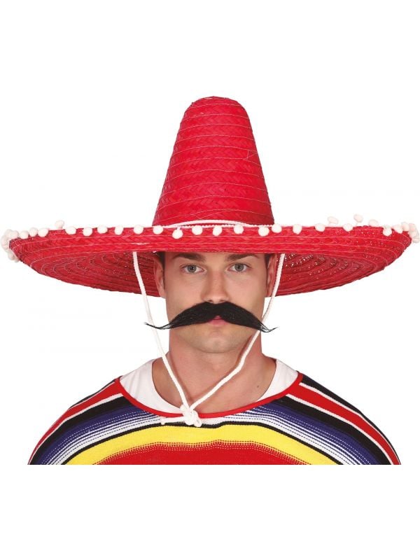 Mexicaanse sombrero XL rood