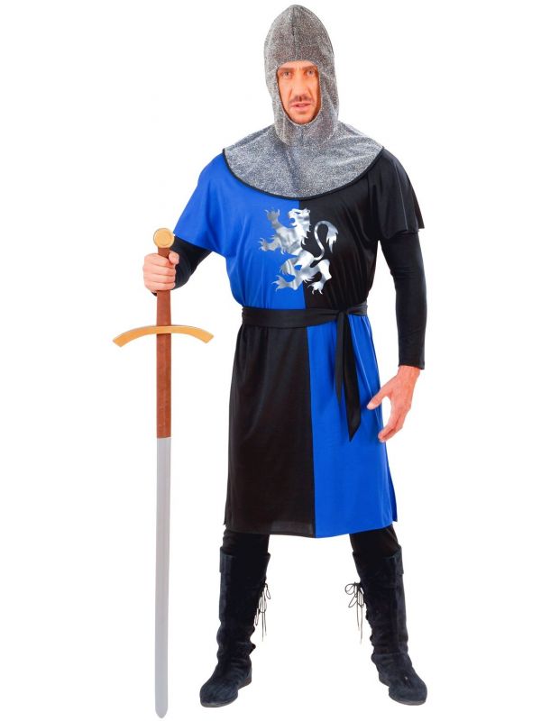 Middeleeuwse ridder kostuum heren blauw