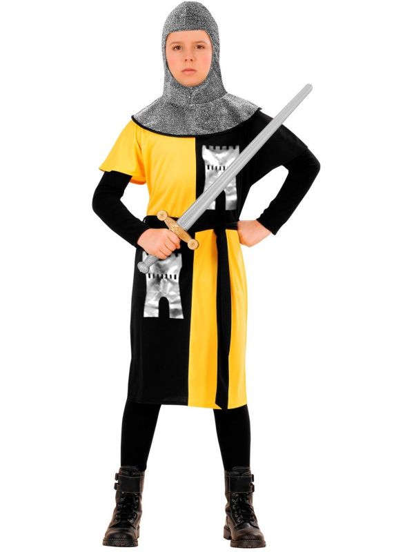 Middeleeuwse ridder kostuum kind geel