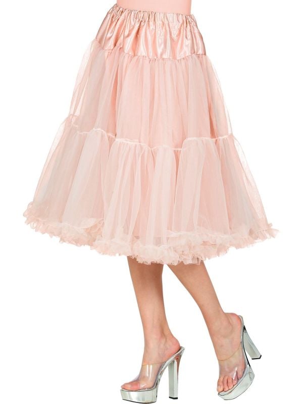 Midi tule lichtroze petticoat