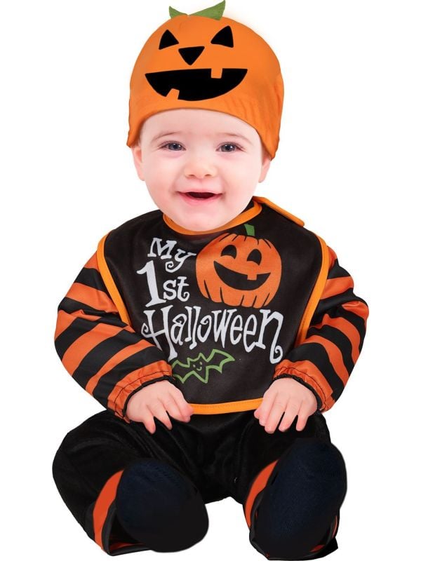 Mijn eerste halloween pompoen outfit baby