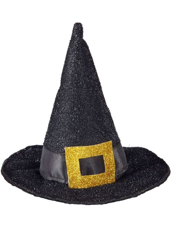 Mini glitter heksen hoge hoed
